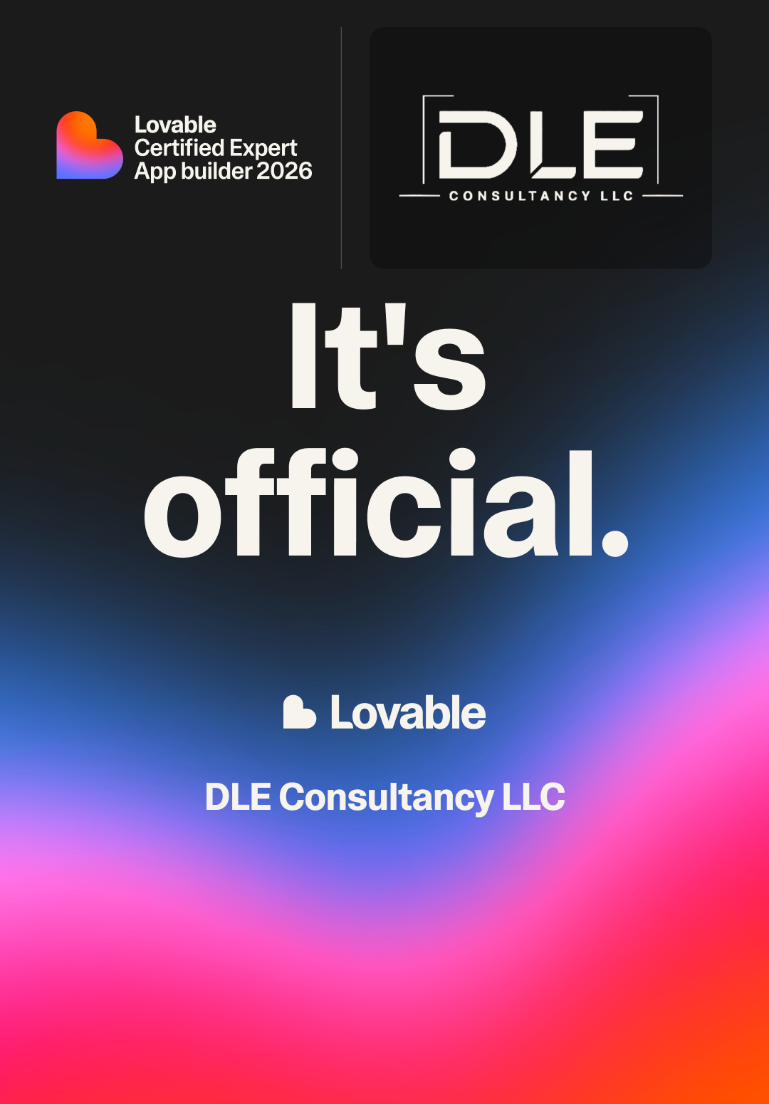 DLE Consultancy LLC, Lovable Certified Expert App Builder 2026