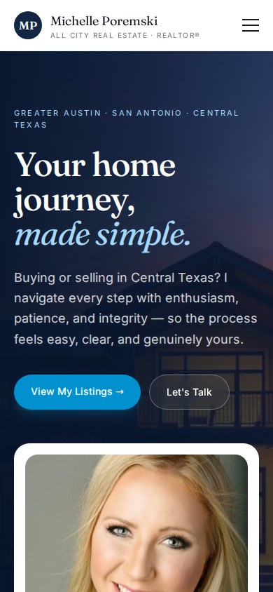 Real estate professional website on mobile